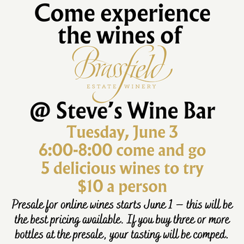 June 3 Brassfield Tasting
