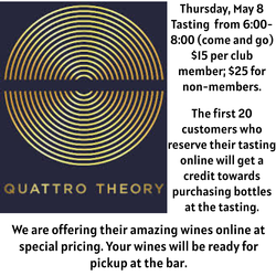 May 8 Quattro Theory Tasting